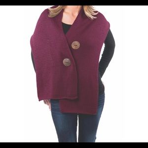 Haiku (similar to Pure) Cotton Knit Wooden Button Scarf, Excellent Condition